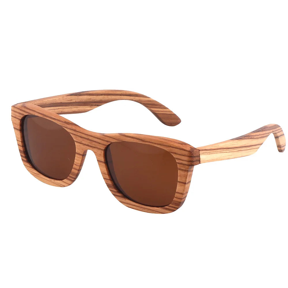 Gafeando "Sahara" · Gafas de sol de madera de cebra polarizadas UV400