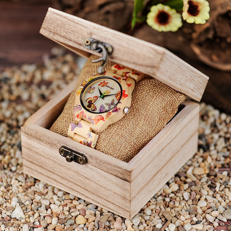 BOBO BIRD. Reloj de mujer de madera de bambú. Modelo W-O20
