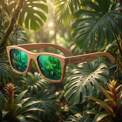 Gafeando "Jungla" · Gafas de sol de madera de cebra polarizadas UV400