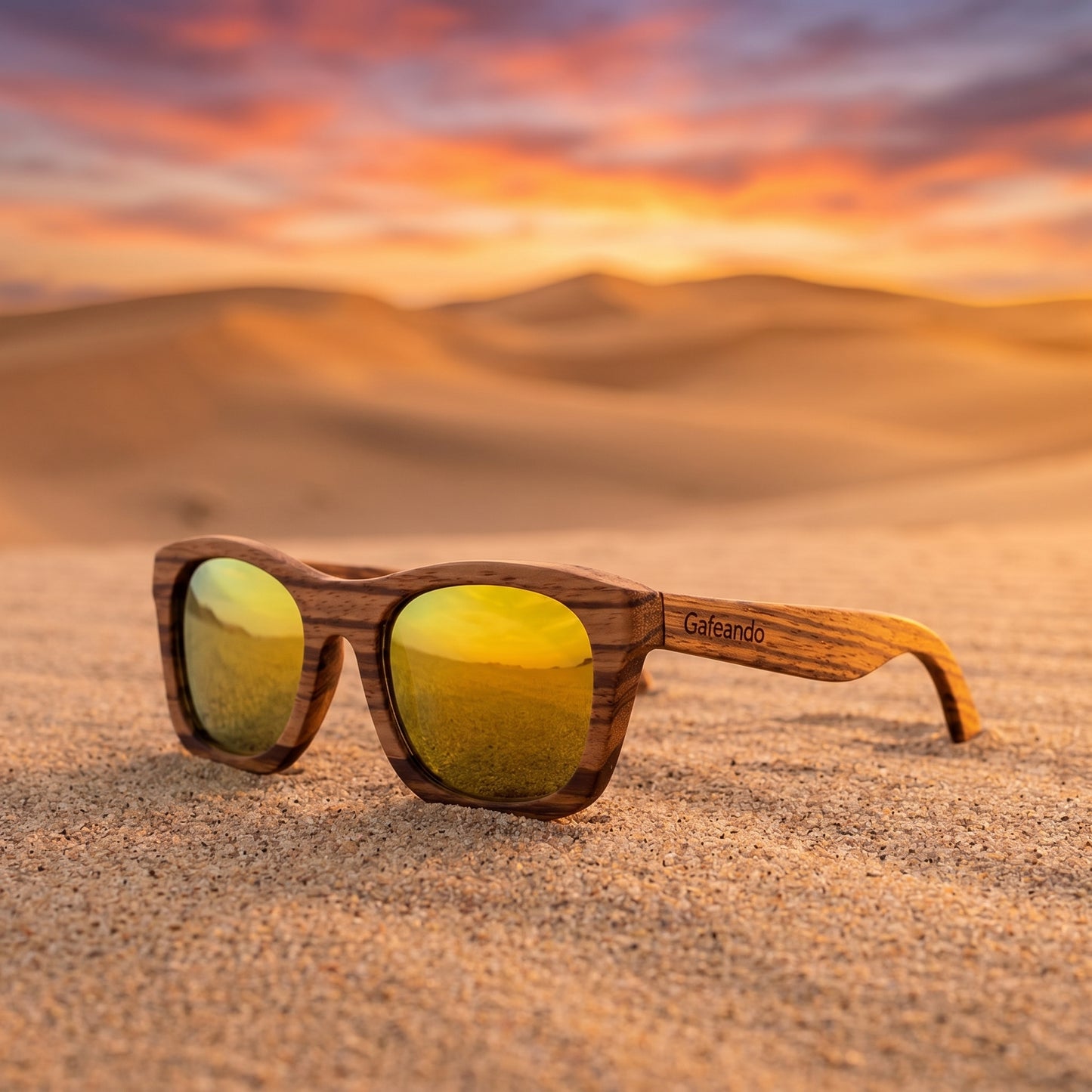 Gafeando "Sahara" · Gafas de sol de madera de cebra polarizadas UV400