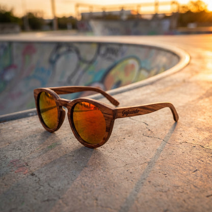 Gafeando “Skate Round” · Gafas de sol de madera polarizadas UV400
