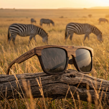 Gafeando “Zebra Wood” · Gafas de sol de madera polarizadas UV400