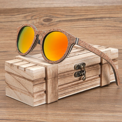BOBO BIRD. Gafas de sol unisex polarizadas. Marco de corcho de madera. UV400