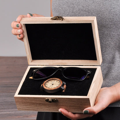 BOBO BIRD. Caja regalo unisex. Gafas de sol y reloj de madera de bambú.